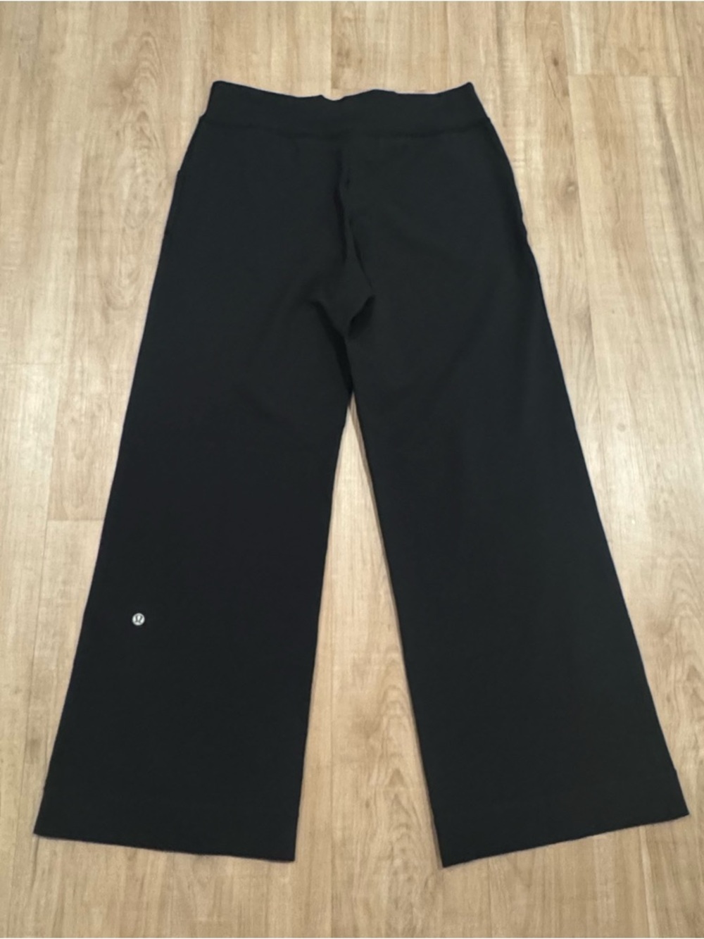 Lululemon Black Wide Leg Yoga Pants Drawstring High Rise Lounge - Picture 10 of 11